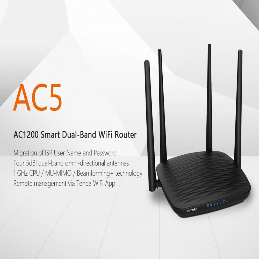 Router WiFi 2 băng tần AC1200 Tenda AC5