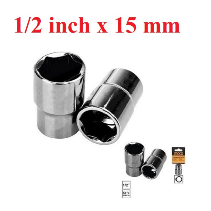 15mm đầu tuýp 1/2inch ingco hhast12151