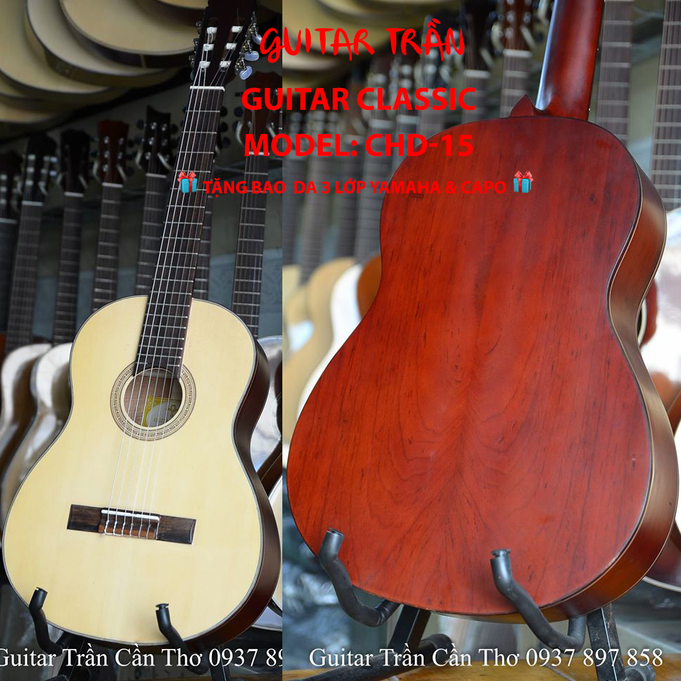 ĐÀN GUITAR CLASSIC | MODEL: CHD-15 | HÃNG GUITAR TRẦN NỔI TIẾNG