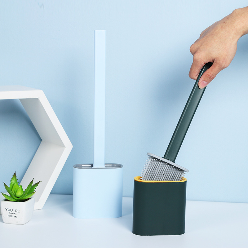 [HCM]CỌ BỒN CẦU TOILET BẰNG SILICON - Bàn Chải Silicon Chà Rửa Vệ Sinh Nhà Tắm (Có Kèm Miếng Dán Treo Tường)