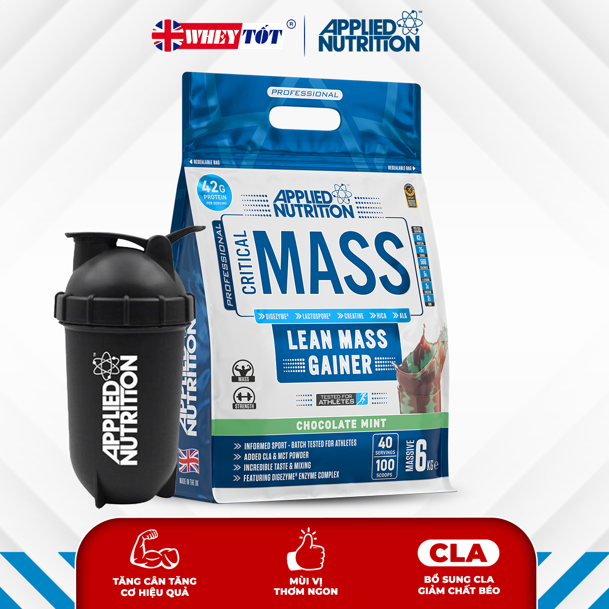 Tăng cân Applied Nutrition Professional Critical Mass 6Kg
