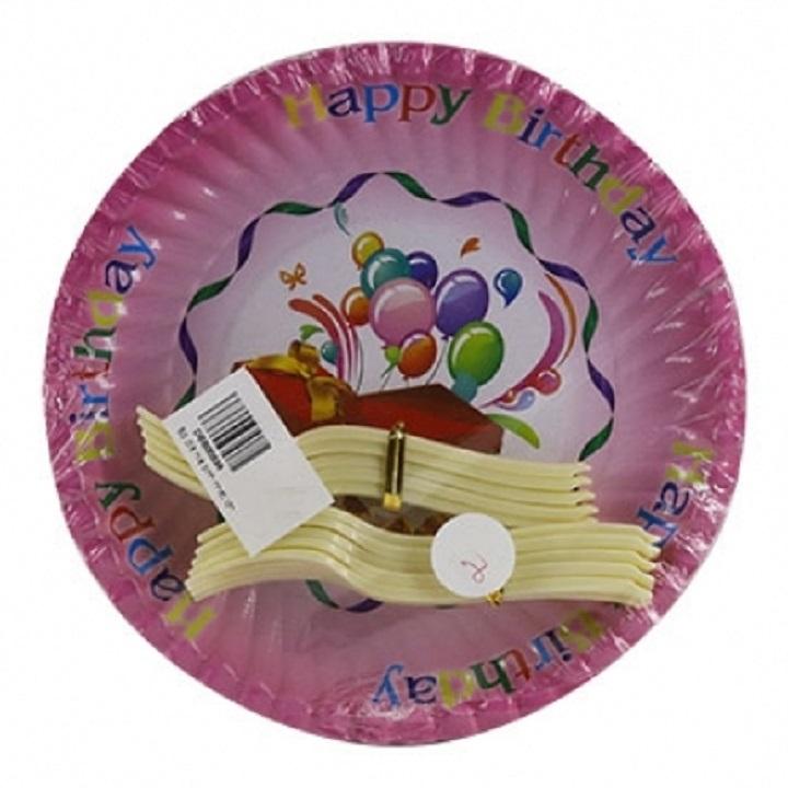 Đĩa Giấy Sinh Nhật 16cm ( có Nĩa)- 10 cái