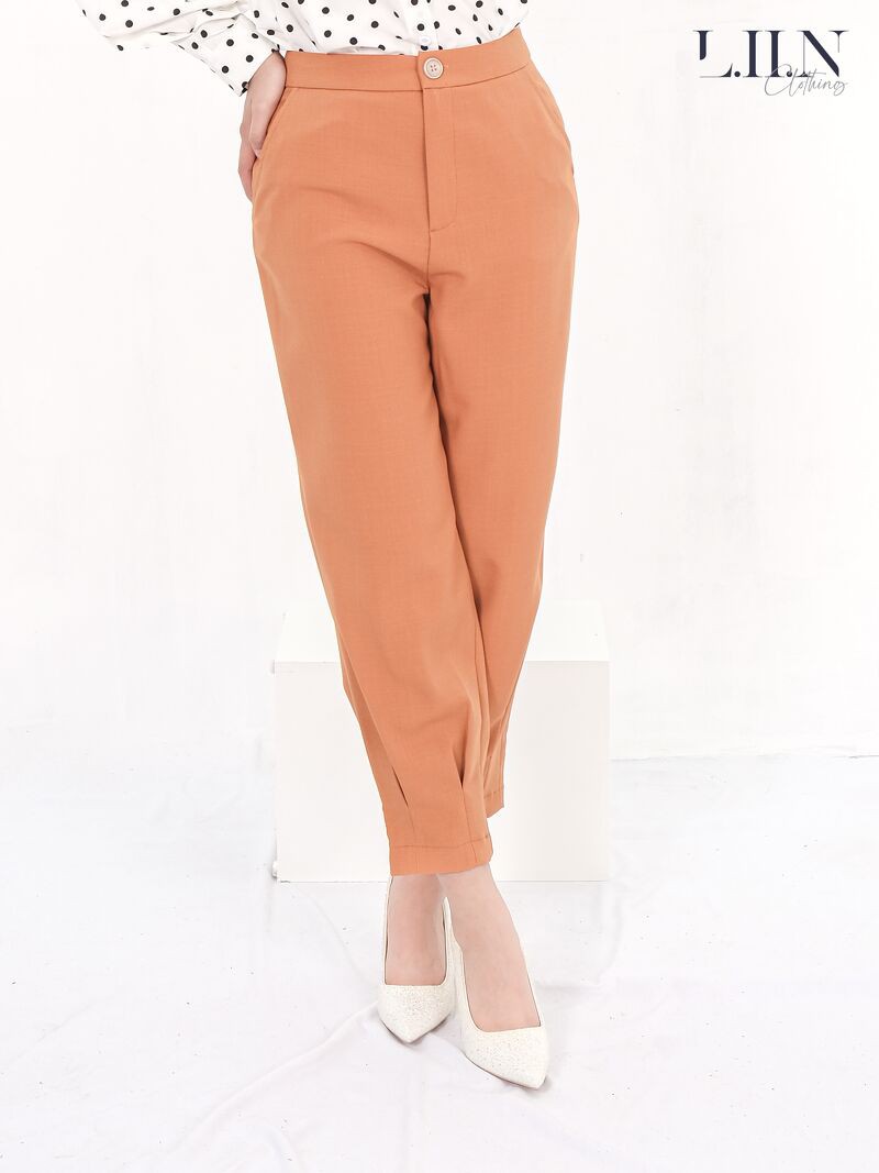 Quần baggy form chuẩn màu Cam bo gấu LIIN Clothing Q3288