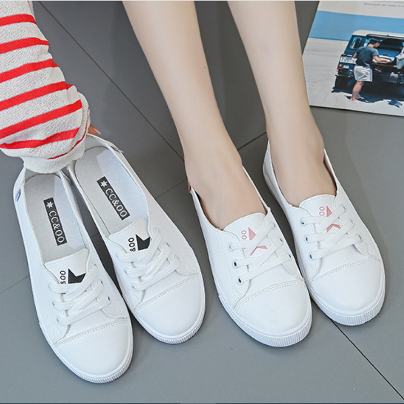 Giày lười nữ kiểu dáng thể thao buộc dây cá tính sao hồng - slip on nữ - Giày thể thao nữ G9735 giá rẻ