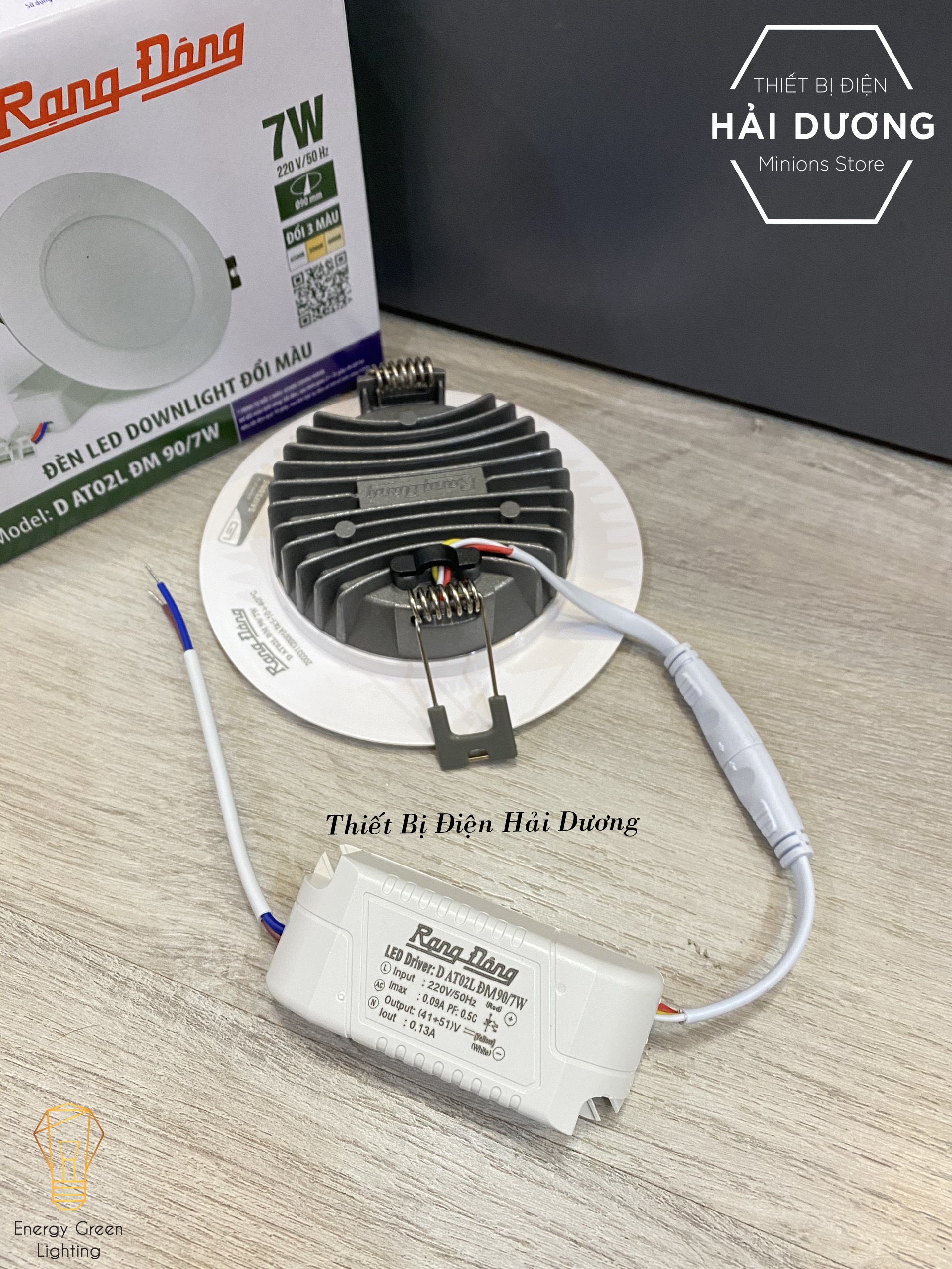 Bộ 6 Đèn LED Downlight đổi màu Rạng Đông D AT02L ĐM 90/7W - Tiết Kiệm Điện Năng - BH 12 Tháng