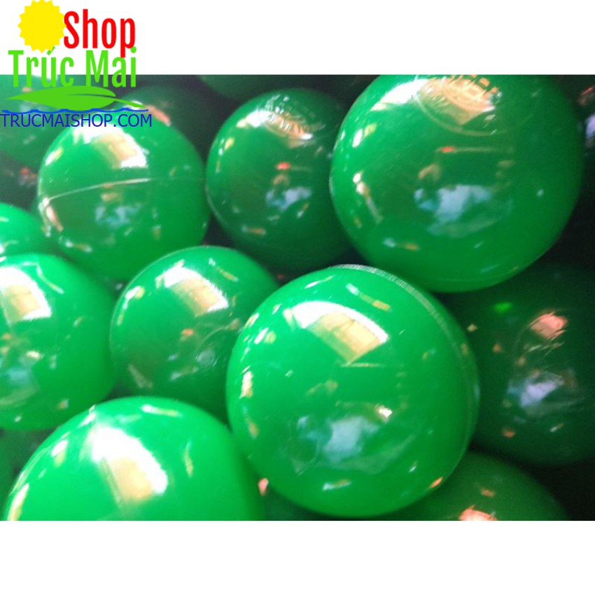 100 quả Bóng nhựa cho bé Việt Nam cỡ 7.5cm màu xanh lục