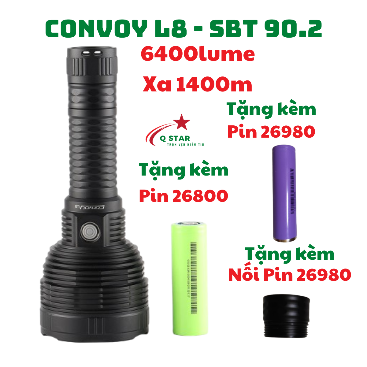 Convoy L8 sbt90.2 6400ルーメン 400ルーメン 懐中電灯