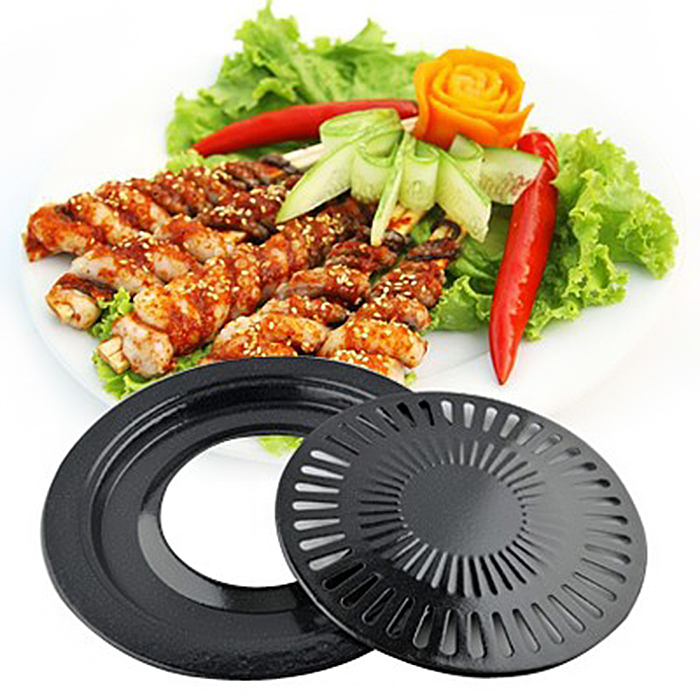 [HCM]Vỉ nướng có tráng men chống dính dùng cho bếp gas bếp cồn bếp hồng ngoại... Vỉ có thiết kế rảnh có khay thoát hứng dầu mỡ tiện lợi