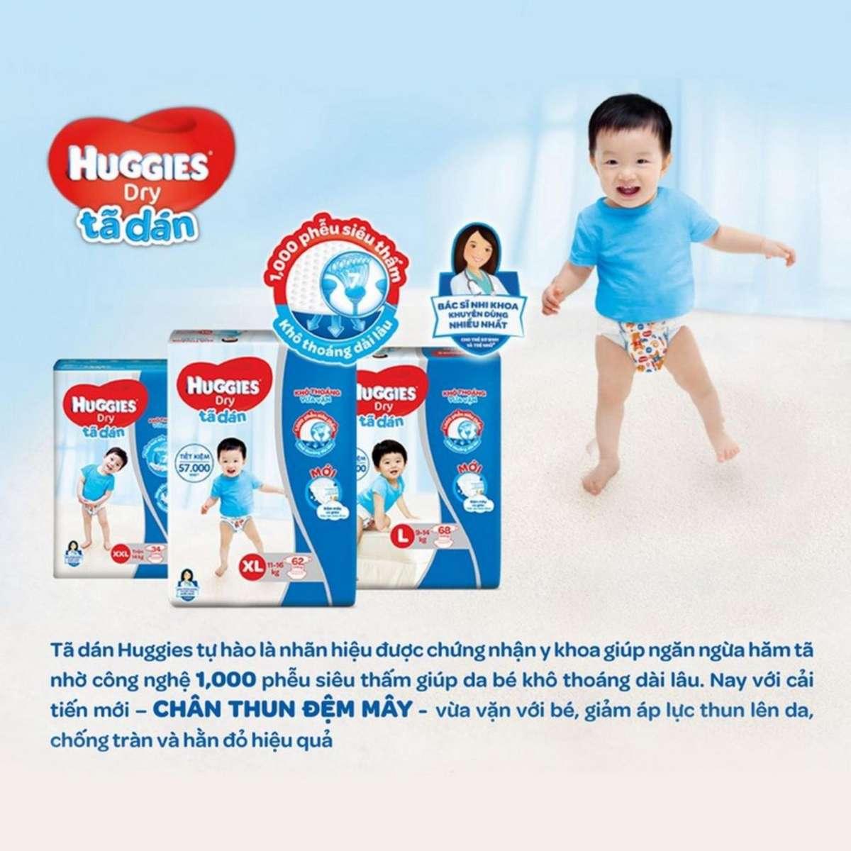 Tã dán HUGGIES DRY JUMBO size M48 ( mẫu đệm mây cho bé 6-11kg)