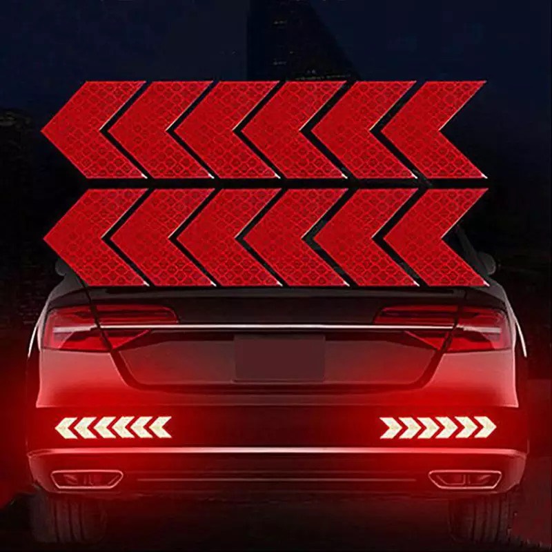 [HCM]Bộ 12 miếng decal phản quang trang trí xe máy ô tô (trắng)