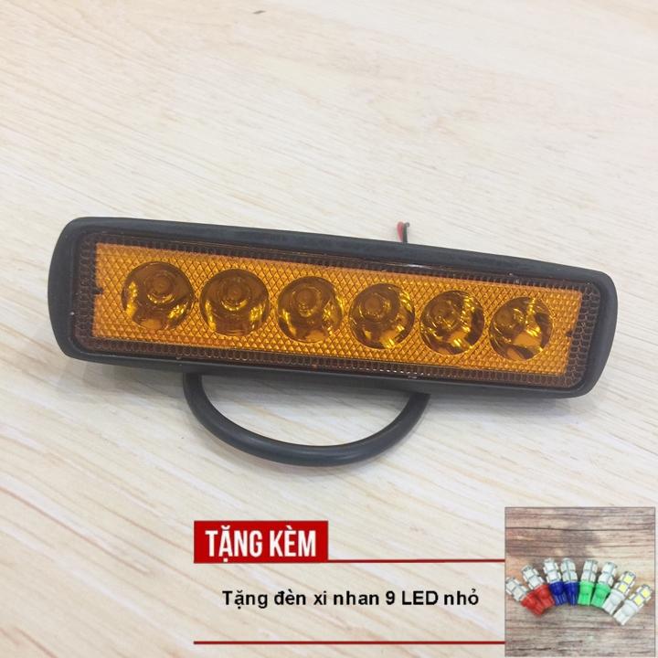 Đèn trợ sáng  C6 Dài  - 6 bóng LED sáng Vàng gắn cho xe máy, ô Tô  -  TẶNG NGAY ĐÔI XI NHAN 9 LED