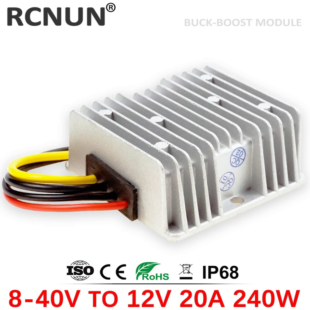 Rcnun mới 8-40v 13.8v đến 12v 6a 10a 15a 20a boost-buck dc dc dc chuyển đổi 240w bước xuống bước lên điện áp ổn định cho xe ô tô thuyền