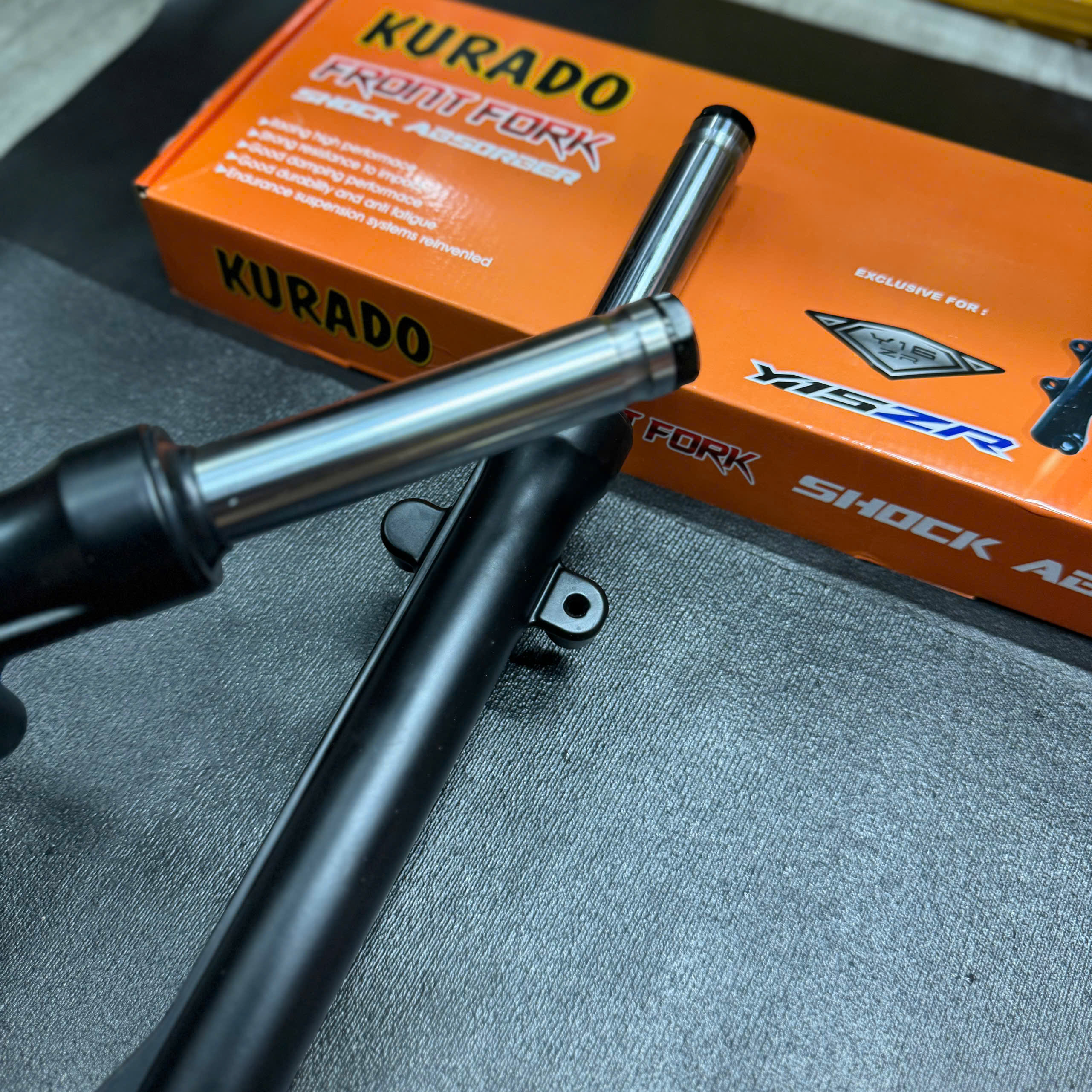 Genuine Kurado Exciter 150/155 Front Fork, 3-Position Lowering, 12-Position Adjustment, Heavy and Light Settings
