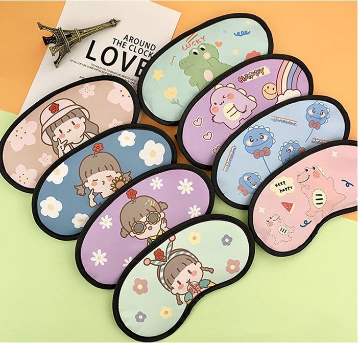 (Loại Có gel và không gel) Miếng bịt mắt ngủ bảo vệ mắt, giảm bớt căng thẳng hình cute