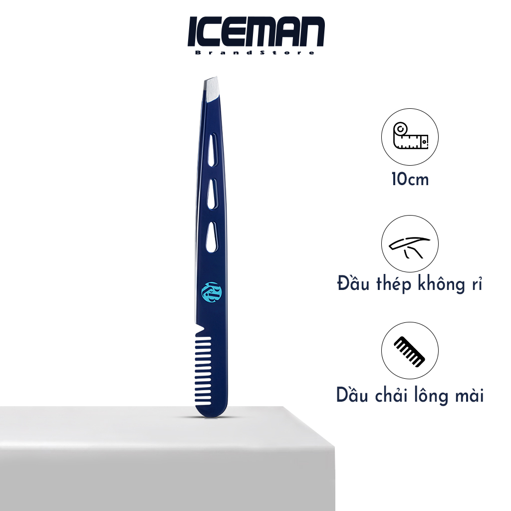Nhíp Nhổ Chân Mày Có Đầu Lược Chải Cao Cấp Blueman