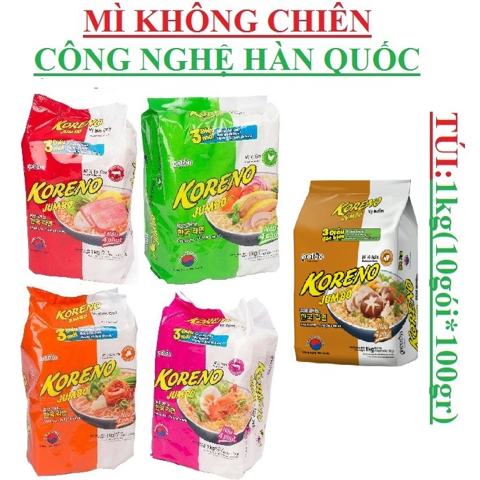 Mì Koreno Hàn Quốc, túi 1.0kg (10 gói)