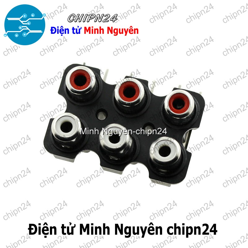 [1 cái] (F116.3) Jack cắm Audio RCA AV5 6 chấu (Jack Âm thanh AV Bông sen Hàn Board) - HH004223