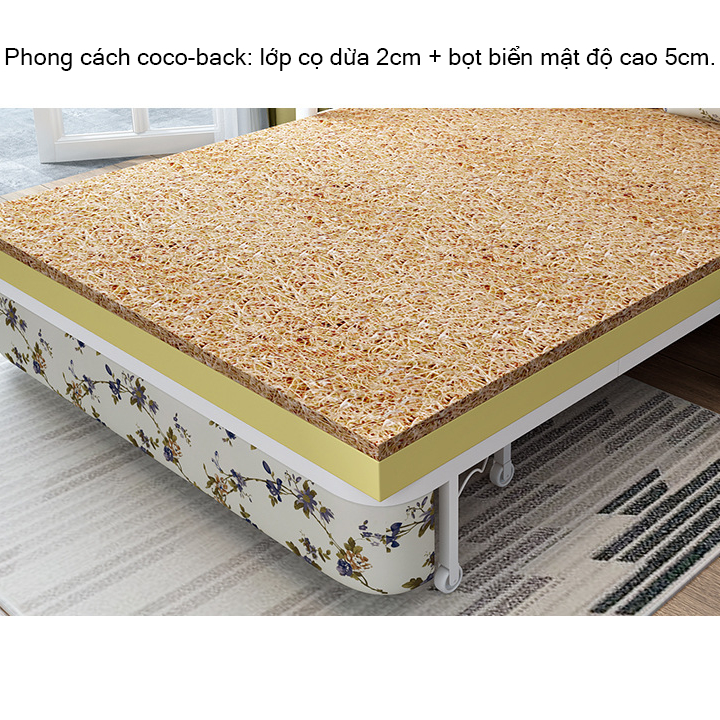 Telescopic sofa bed folding sofa bed with 2 pillows portable size 1m28x1m95