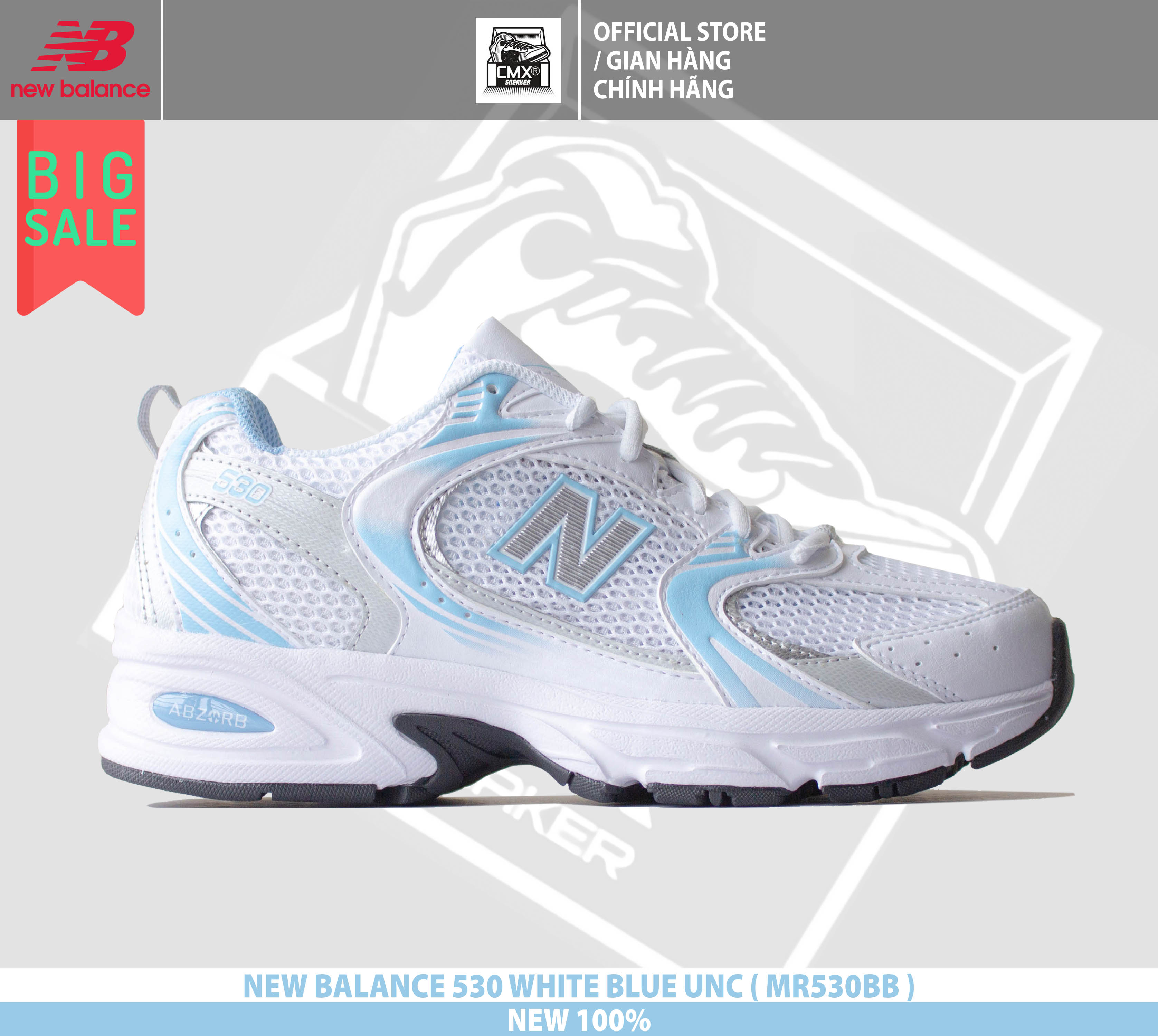 HÀNG CHÍNH HÃNG CÓ SẴN  Giày New Balance 530 WHITE BLUE UNC  MR530BB  -