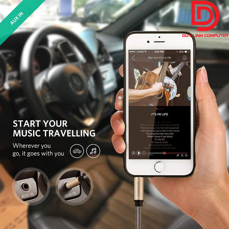 Cáp Audio 3.5mm Aux dài 3m chính hãng - Ugreen 40782