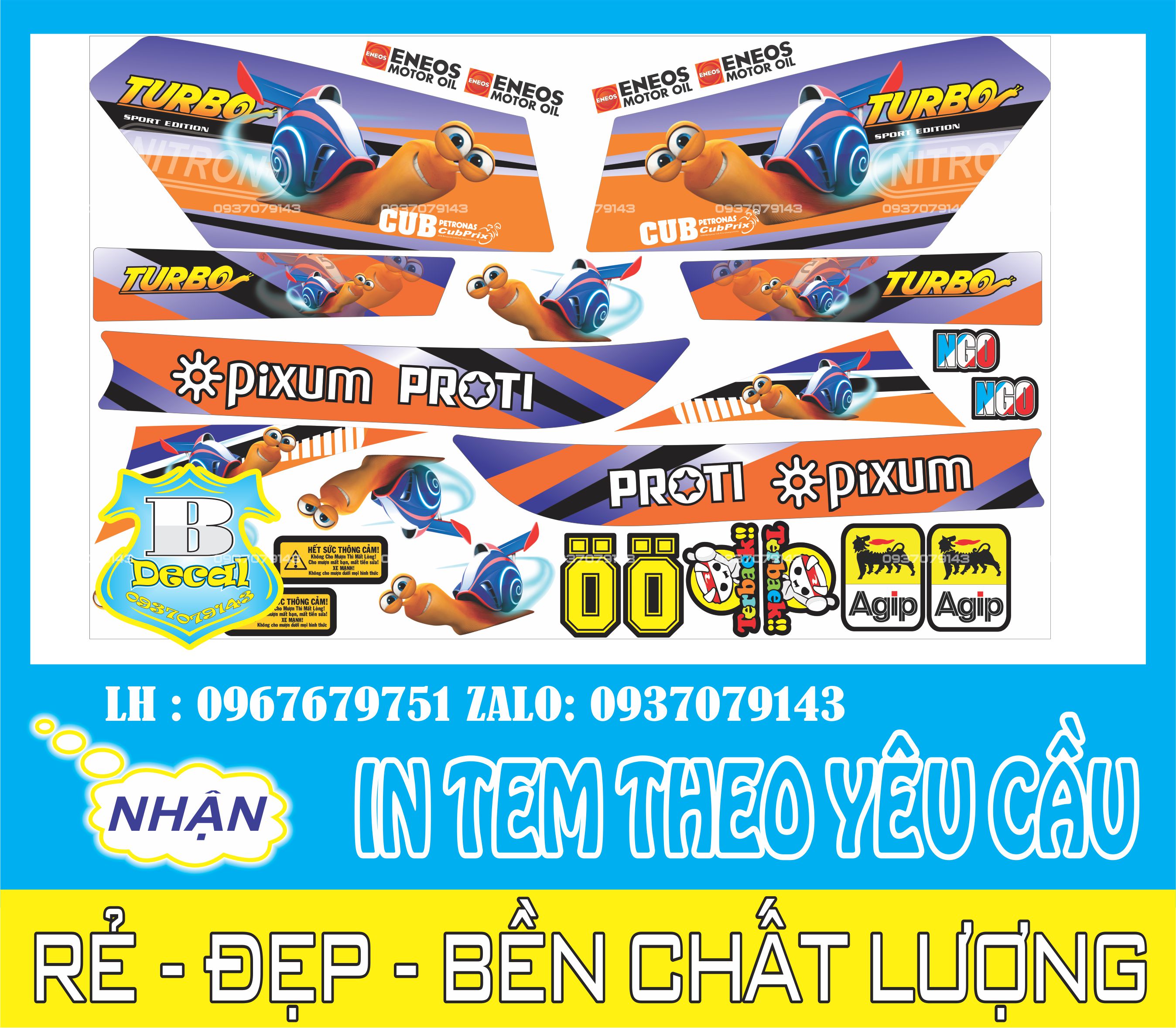 Tem xe cup 84 turbo ốc sên