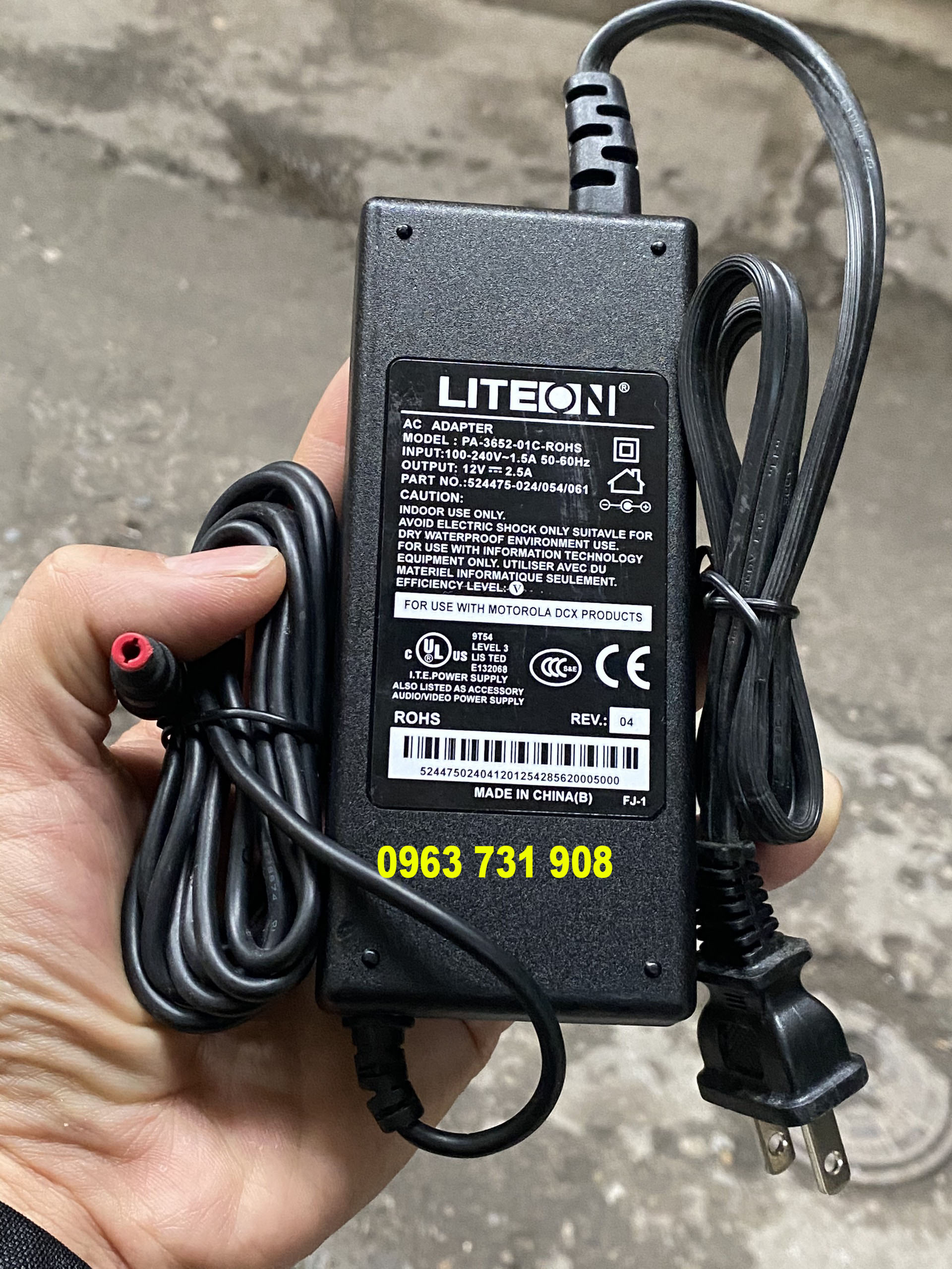 Nguồn sạc 12V-2.5A chuẩn Liteon