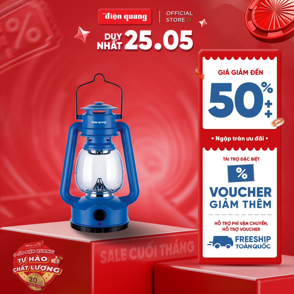 Đèn sạc Led Điện Quang ĐQ PRL04 B (0.5W, ánh sáng trắng, xanh dương)