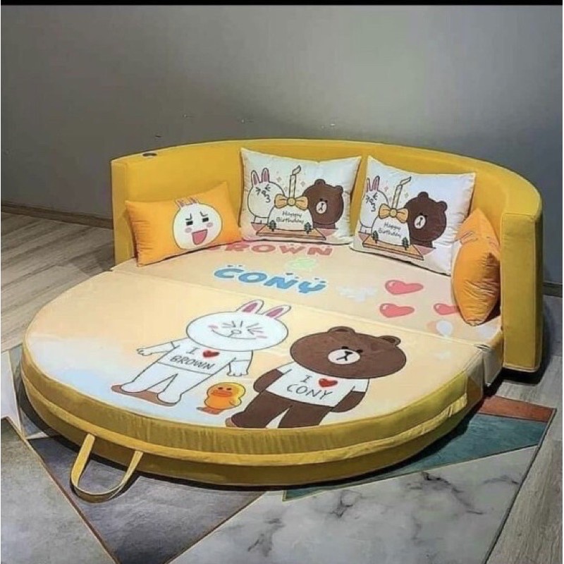 Đệm Sofa Tròn Cao Su Non Gấp Gọn Kt 1M8