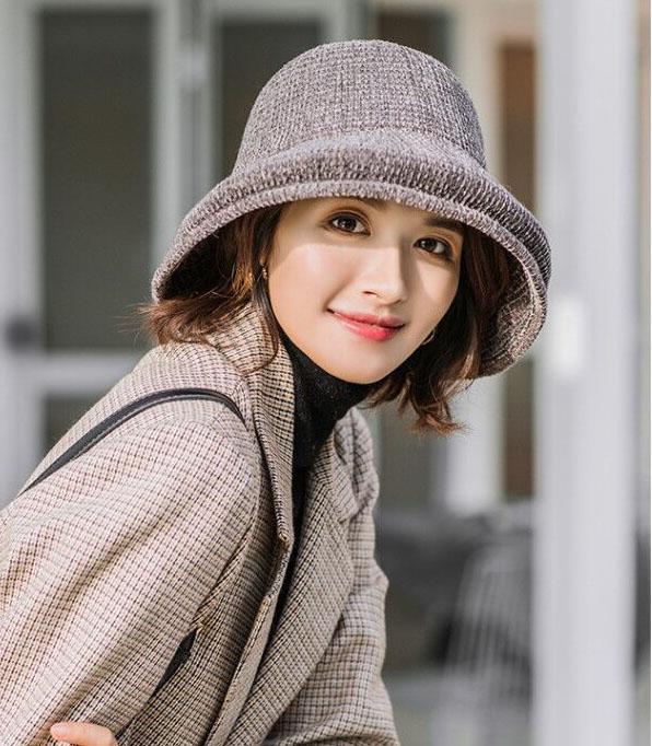 Mũ len nhung nón bucket ngư dân - nc91 -xám