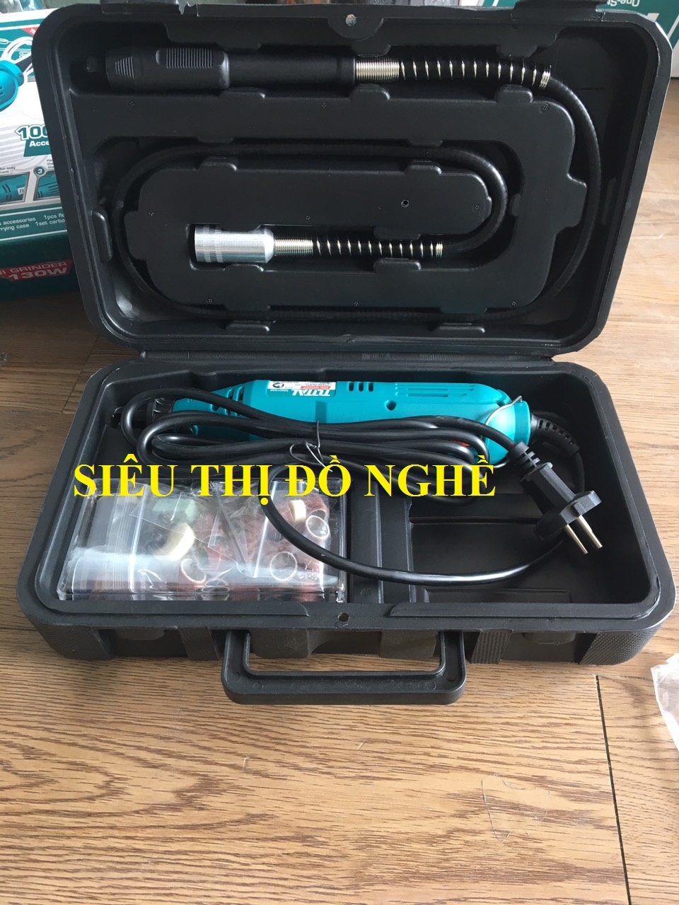 3.2mm Bộ máy mài khuôn mini 130W TOTAL TG501032 - kèm vali 100 chi tiết đầu mài khoan trạm trổ - CHÍNH HÃNG - SIÊU THỊ ĐỒ NGHỀ