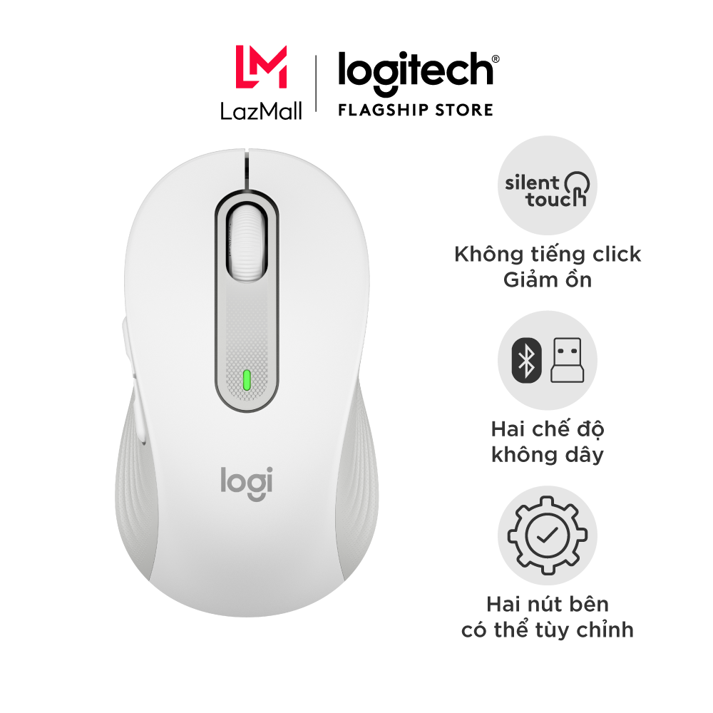 Chuột không dây bluetooth Logitech Signature M650 - Trắng