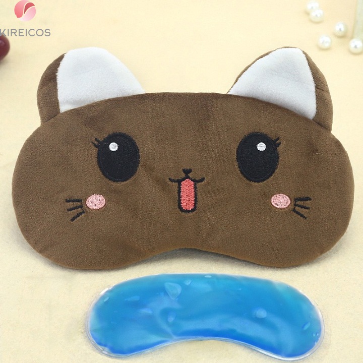 [HCM]Bịt Mắt Ngủ Miếng Che Mắt Ngủ Mèo Cười Có Túi Gel