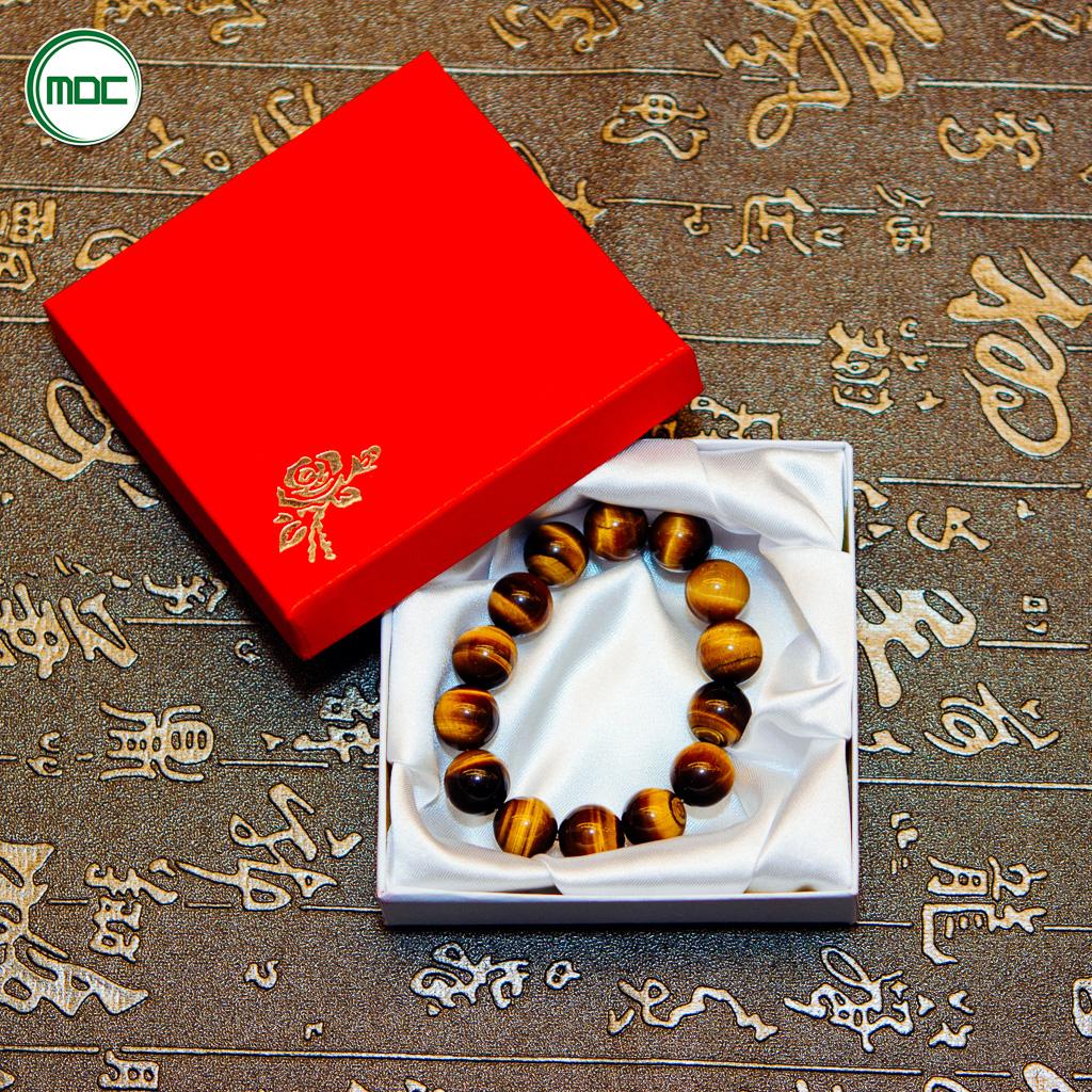 50 Hộp giấy đỏ giá rẻ in hình hoa hồng đựng chuỗi đá phong thủy đựng vòng tay đựng trang sức hộp quà size 9x9x2cm