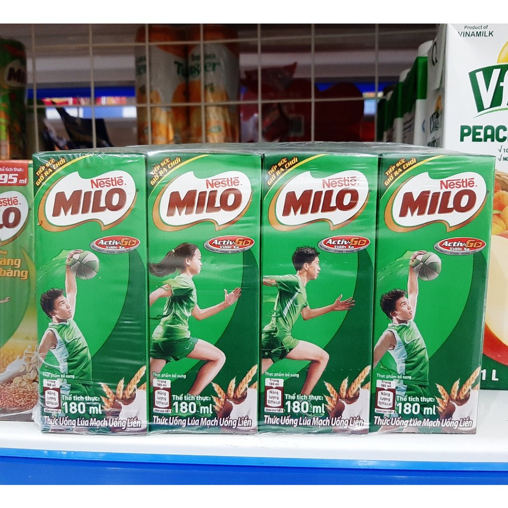 Lốc sữa Milo 180ml set 2 vỉ có đường