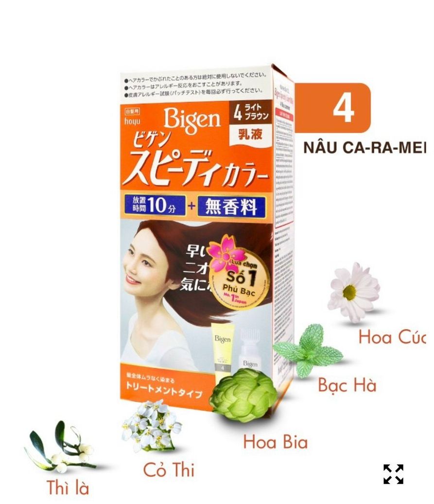 ( Số 4 Cam )Thuốc nhuộm Bigen nội địa Nhật Bản màu nâu