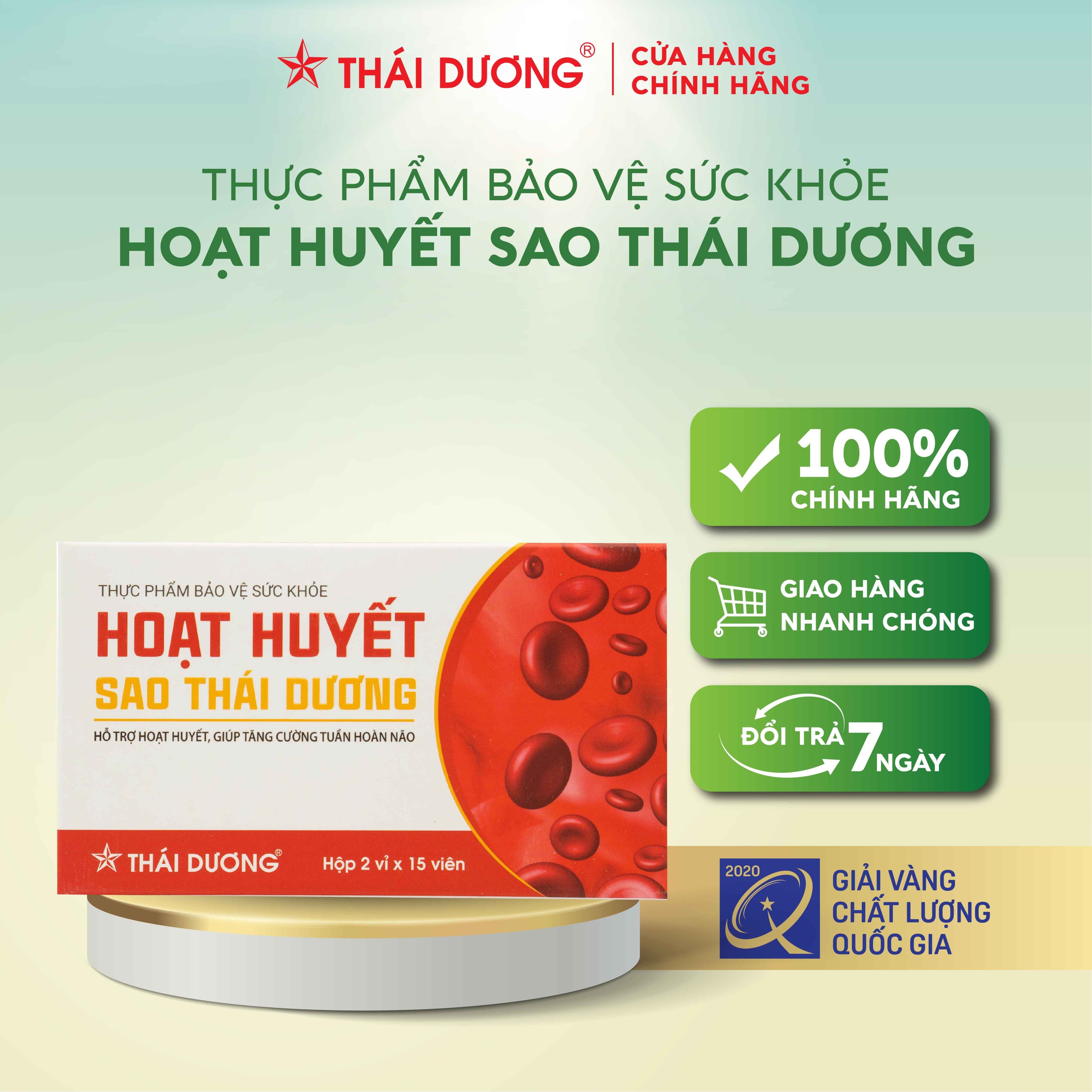 TPBVSK Hoạt Huyết ( hộp 2 vỉ x 15 viên) - Sao Thái Dương