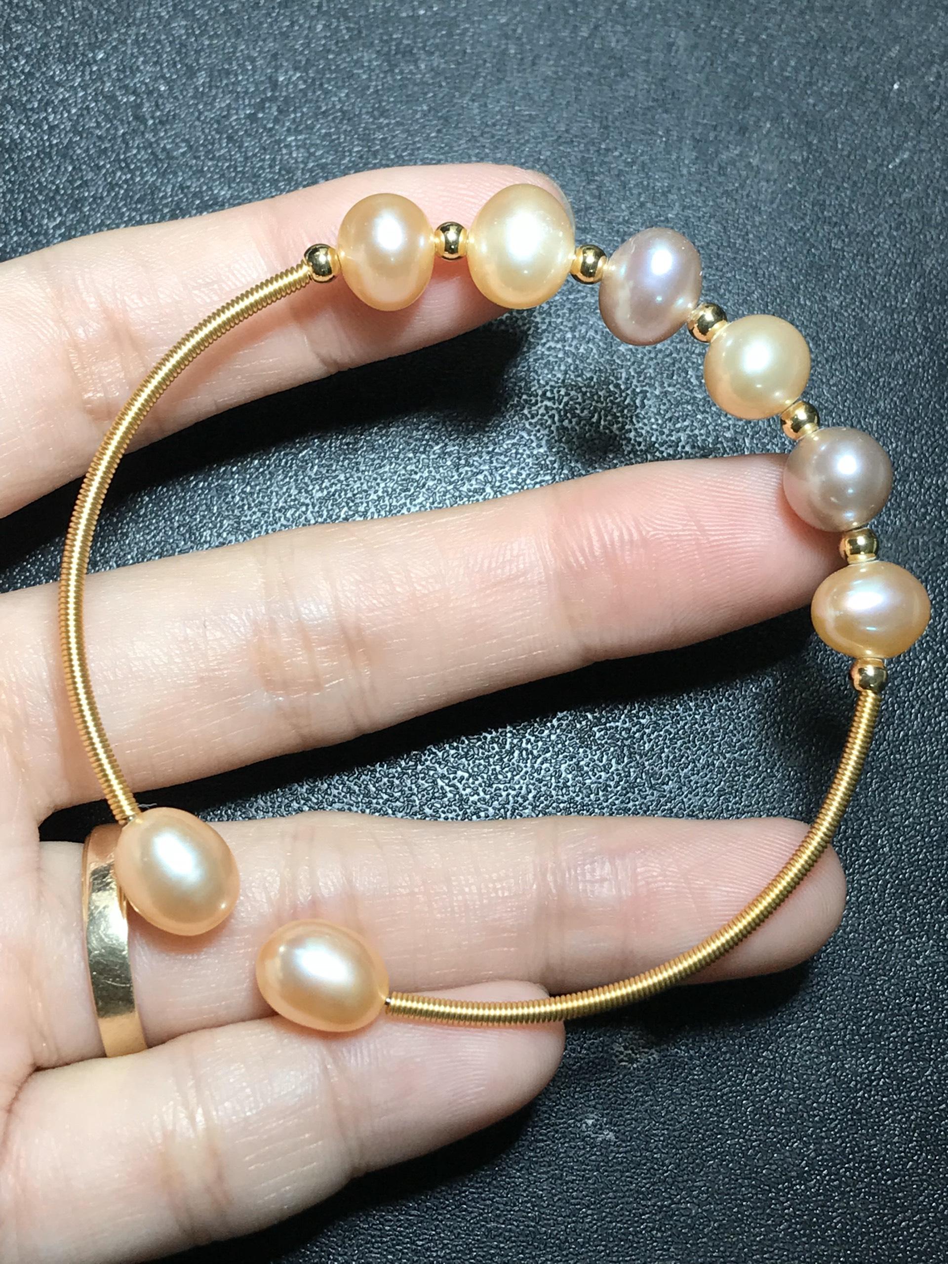 [FreeshipMAX] vòng tay ngọc trai handmade  đan dây đồng rất xinh