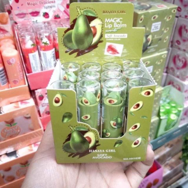 1 lốc 12 thỏi son dưỡng bơ hasaya girl son dưỡng chiết xuất từ bơ mềm môi hồng môi căng mộng