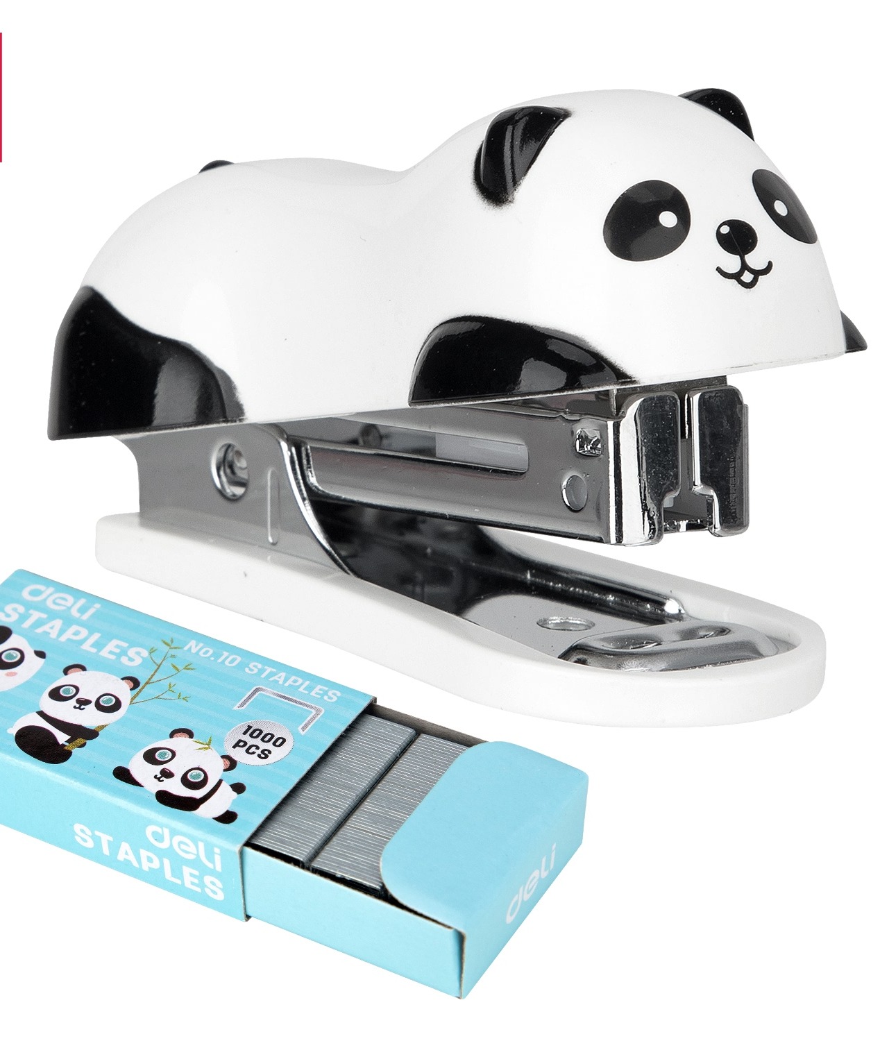 [HCM]DELI-Dập ghim mini (hình gấu/heo/cá sấu kèm hộp đựng ghim) - 1 cái - E0452
