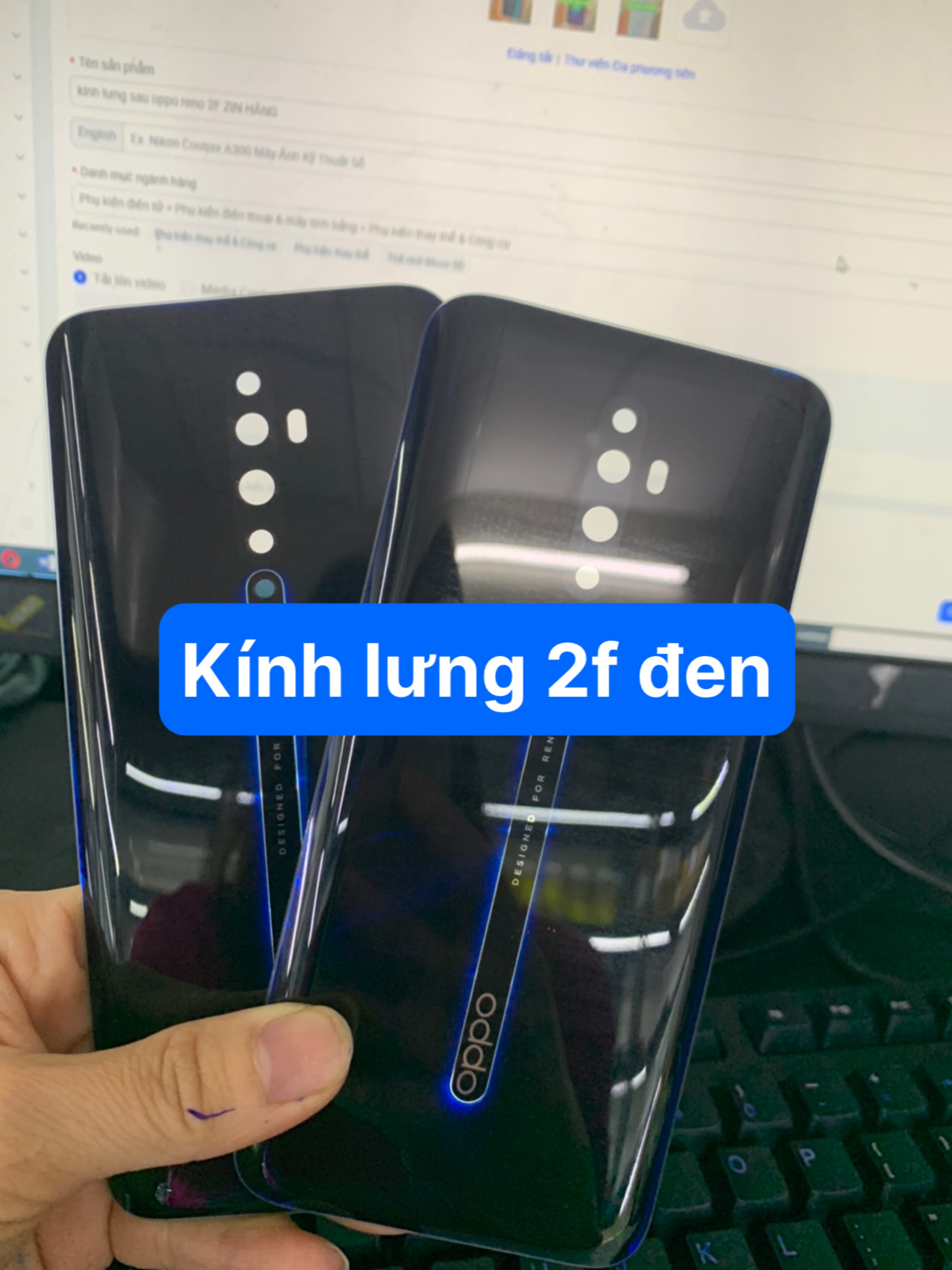 kính lưng sau oppo reno 2F ZIN HÃNG