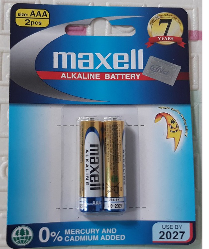 [HCM]Pin vỉ 3a Maxell. 1 vỉ 2 viên. 1.5v. Made in Indonesia. Vi Tính Quốc Duy
