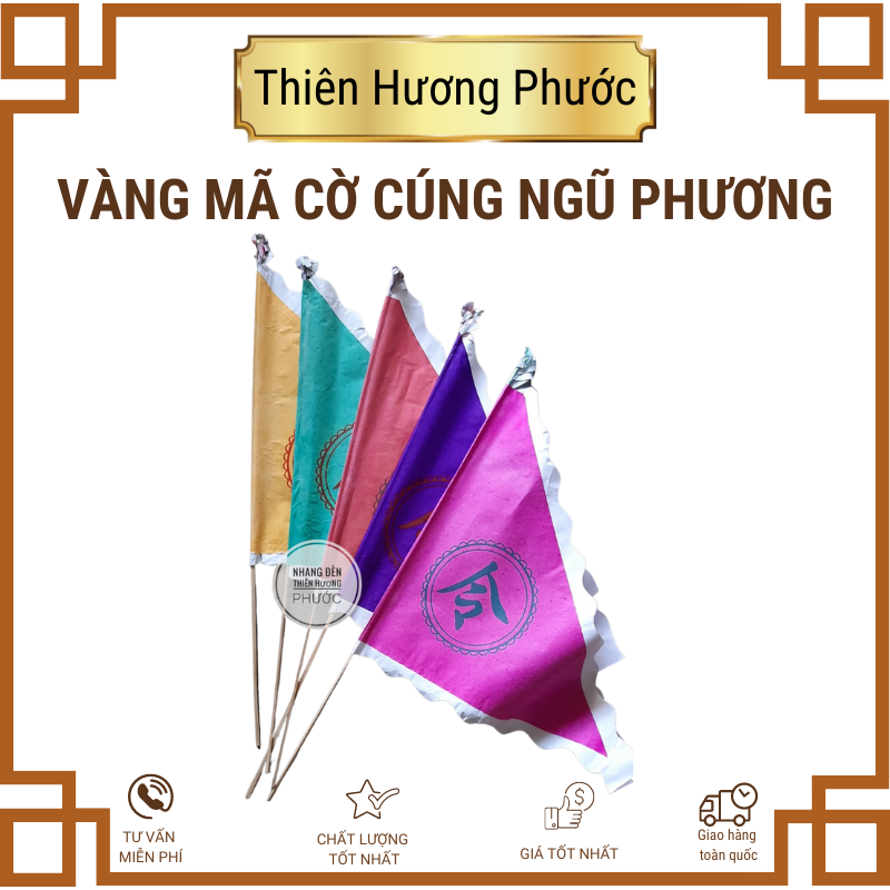 5 Cờ giấy có lệnh 5 màu cúng