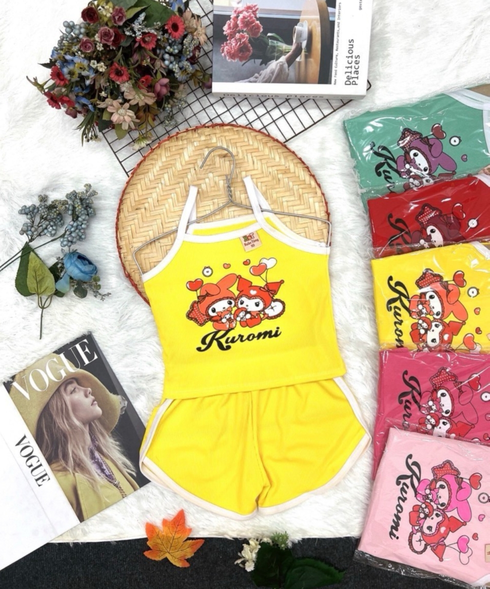Bộ Thun Gân Dây Chéo Bé (6-14kg) (giao màu ngẫu nhiên)