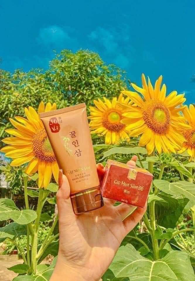 Combo Cao Mụn Sâm Đỏ + Sữa rửa mặt Nhân Sâm - sạch mụn sáng da