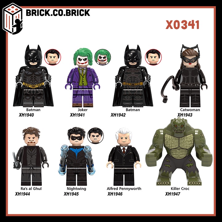 Lắp ráp Nhân vật Siêu anh hùng Mô hình Batman Joker Batwoman Killer Croc Đồ chơi Mô hình Mới X0341