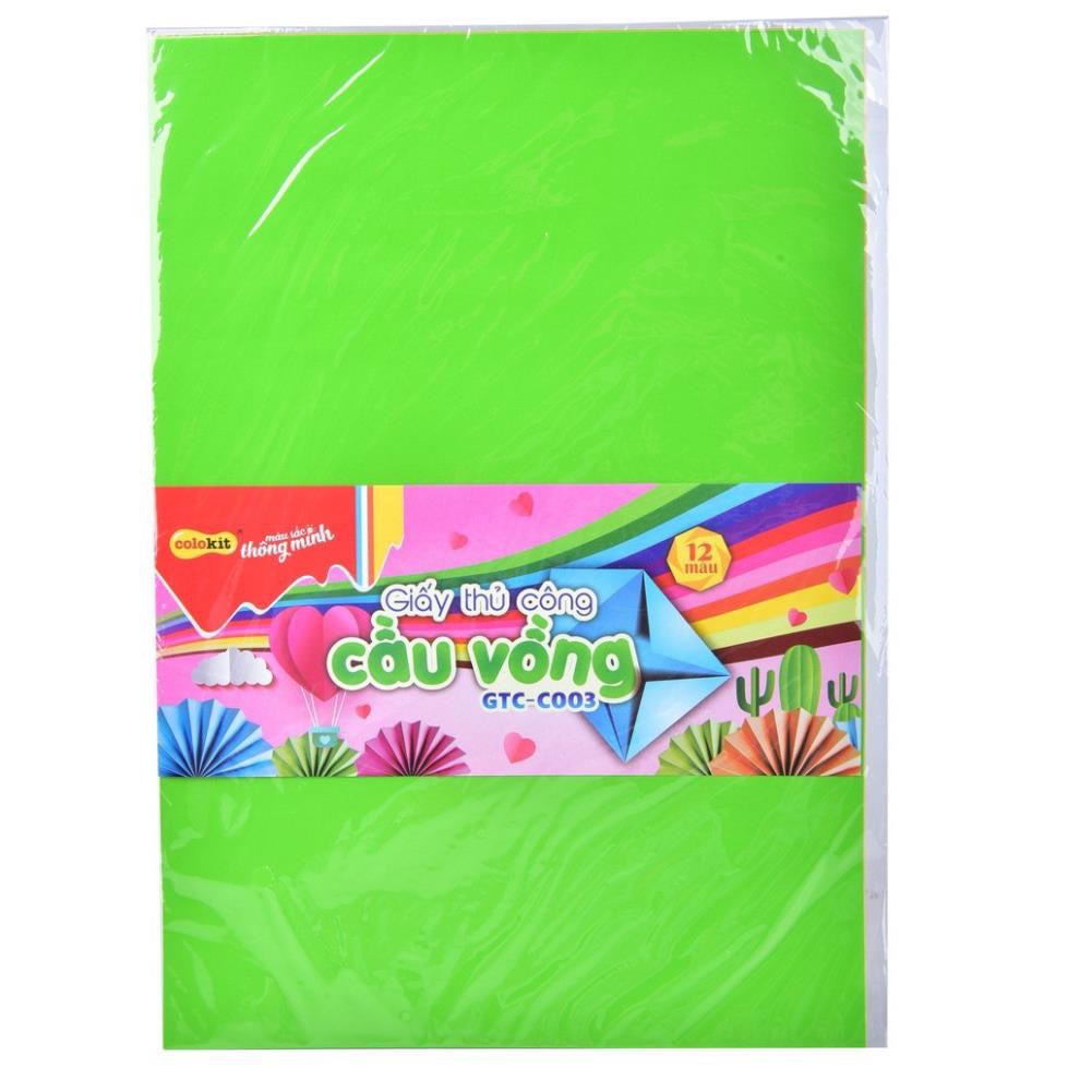 Giấy thủ công khổ A4 Colokit GTC-C003 (12 màu/xấp)