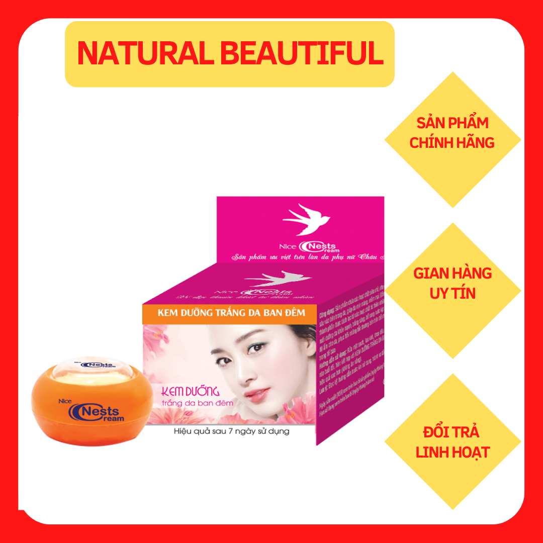 Kem dưỡng trắng da ban đêm nice nests 8g