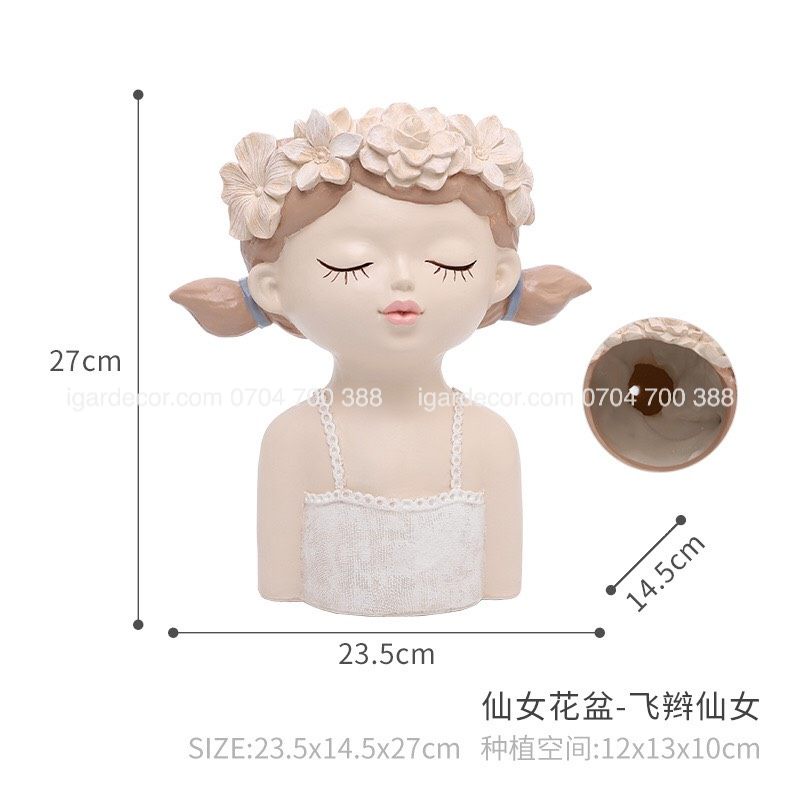 Lọ cắm hoa cô gái - Bình hoa cô gái - Chậu trồng cây rất đẹp, hàng cao cấp nhập khẩu