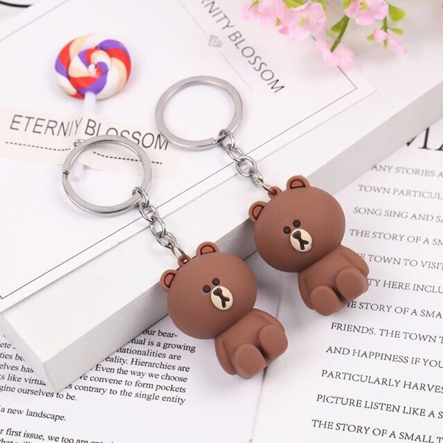 Móc khóa hình gấu nâu