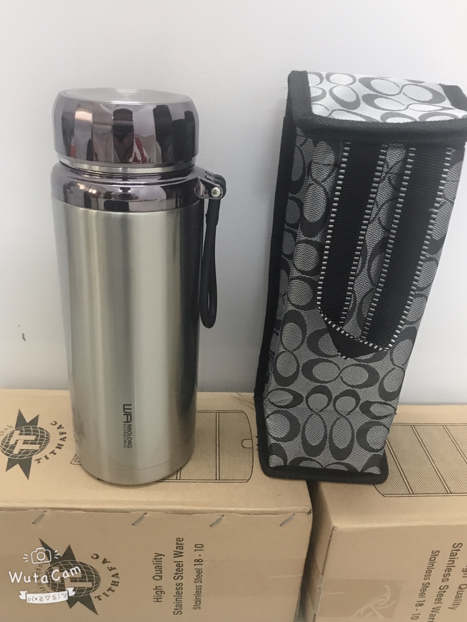 Combo bình giữ nhiệt kim cương 1500ml+ túi đựng bình